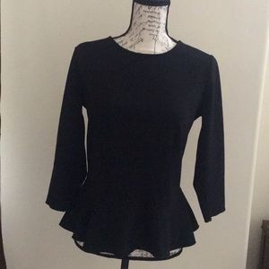 Black peplum top